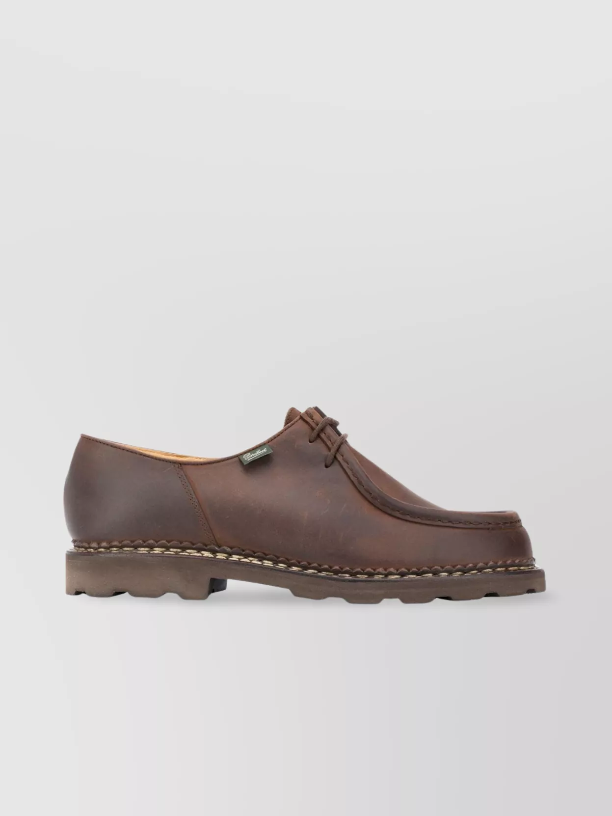 Paraboot Almond Toe Brogues With Ridged Rubber Sole