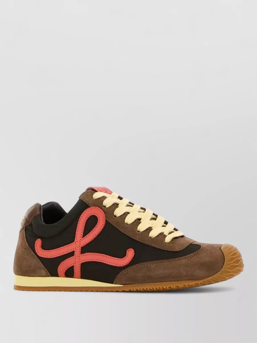 Loewe Suede And Canvas Ballet Style Sneakers In Black