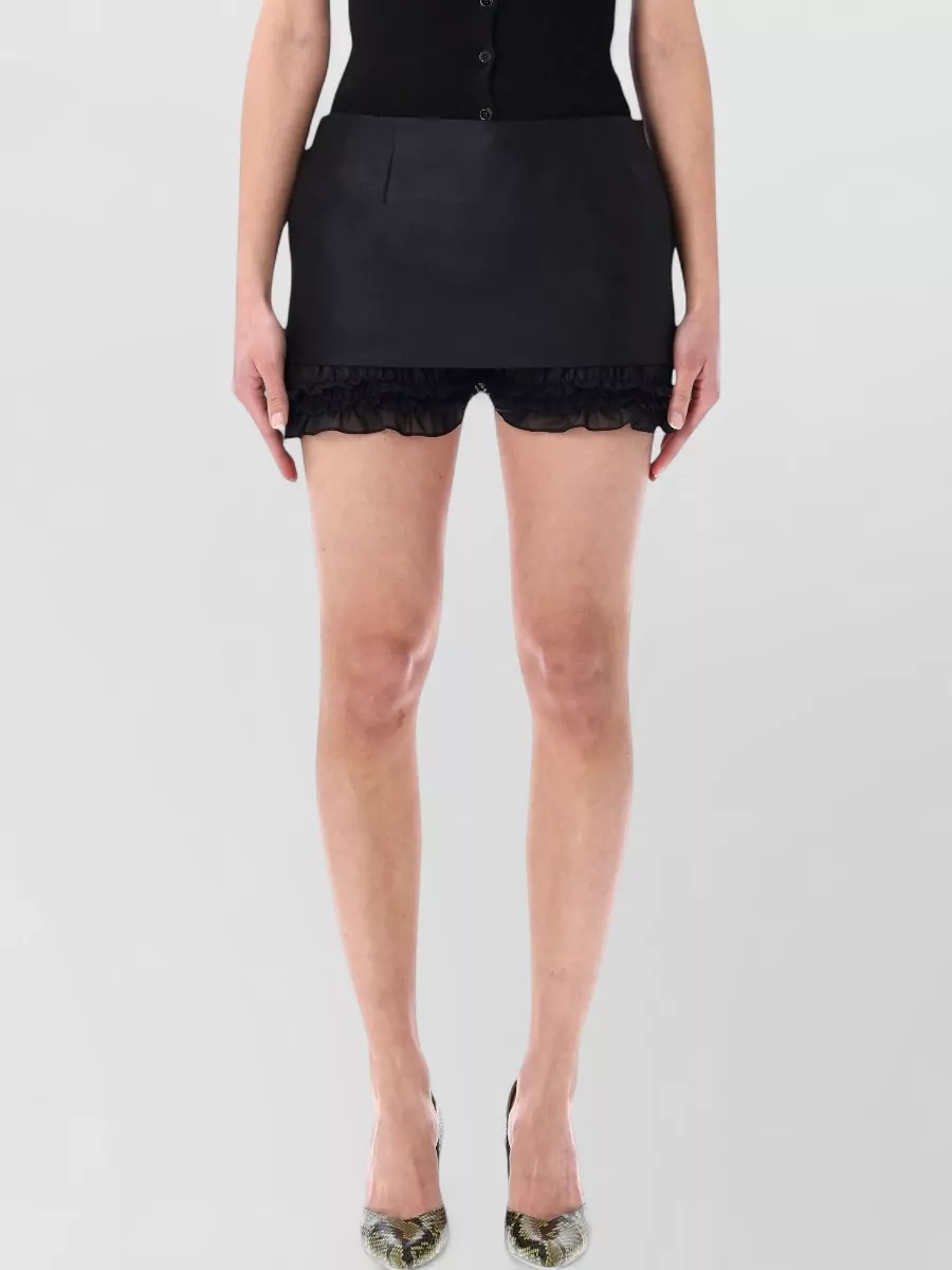 Magda Butrym Silk wool dropped waist fitted mini skirt