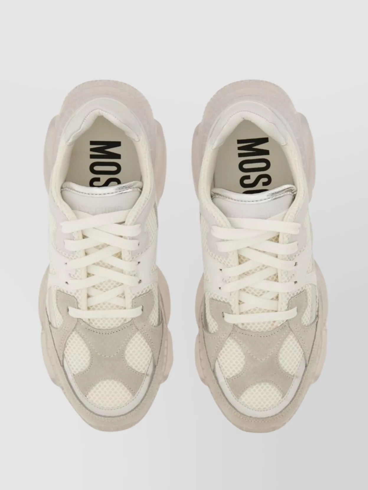 Moschino Mesh Panels Round Toe Rubber Sole Sneaker