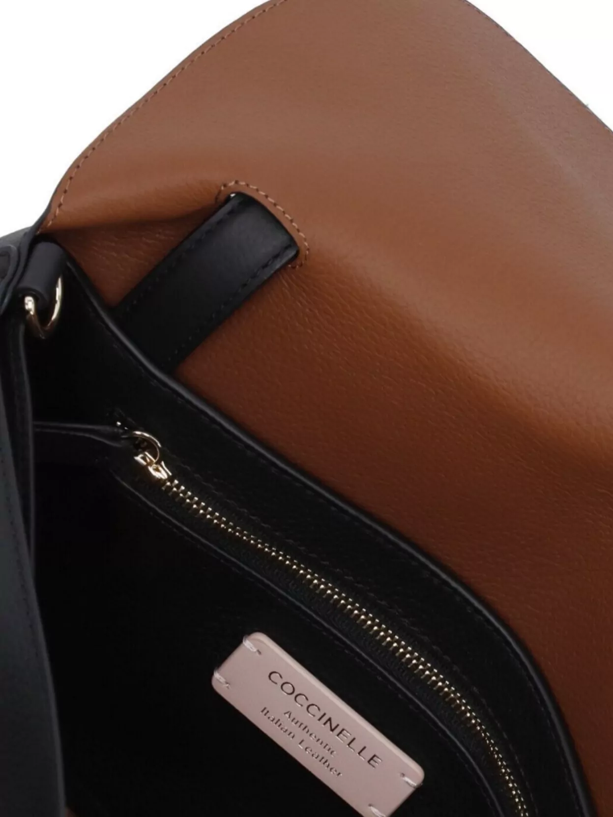 Coccinelle Pebbled Leather Shoulder Bag With Rear Pocket