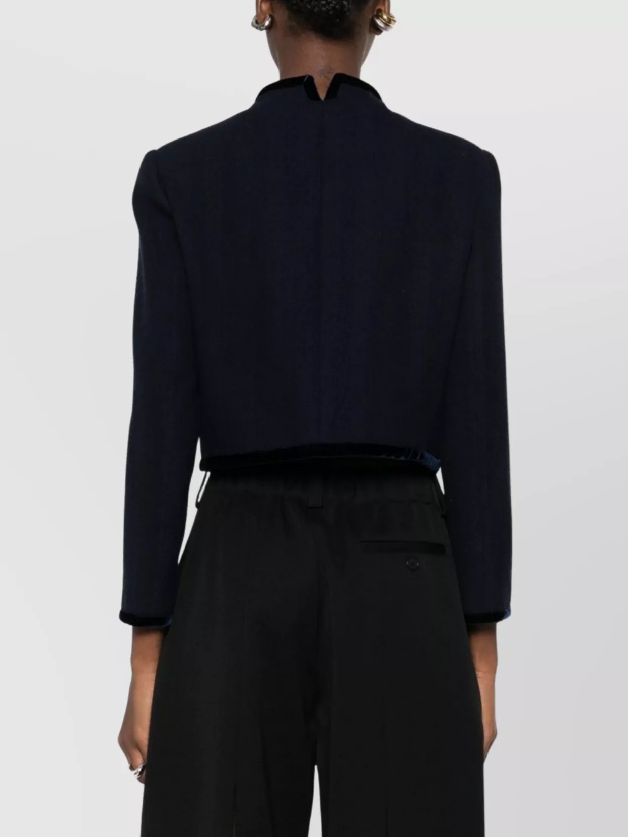 Emporio Armani Double-Breasted Cropped Wool Blazer