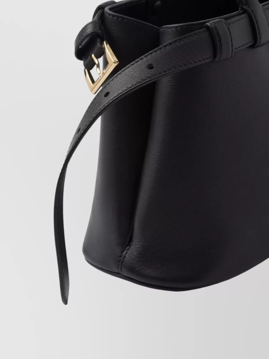 Prada Buckle Small Leather Handbag With Double Belt