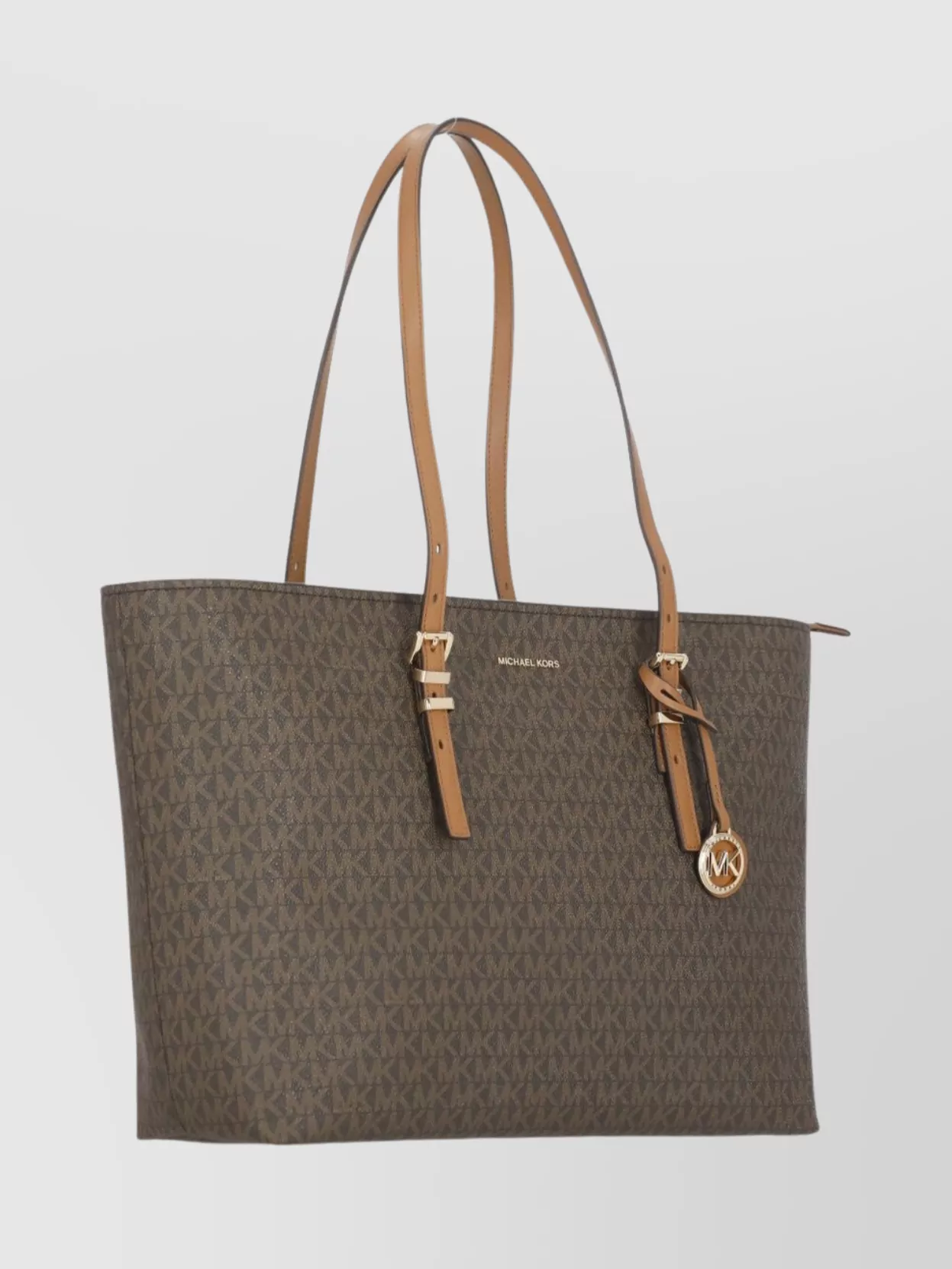 Michael Michael Kors Adjustable Strap Monogram Shoulder Bag In Brown
