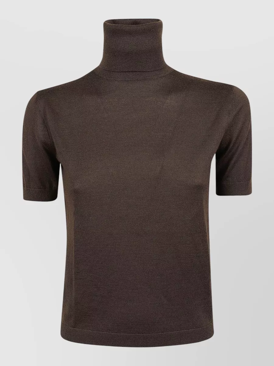 Ralph Lauren cashmere fine-knit half-sleeve turtleneck sweater