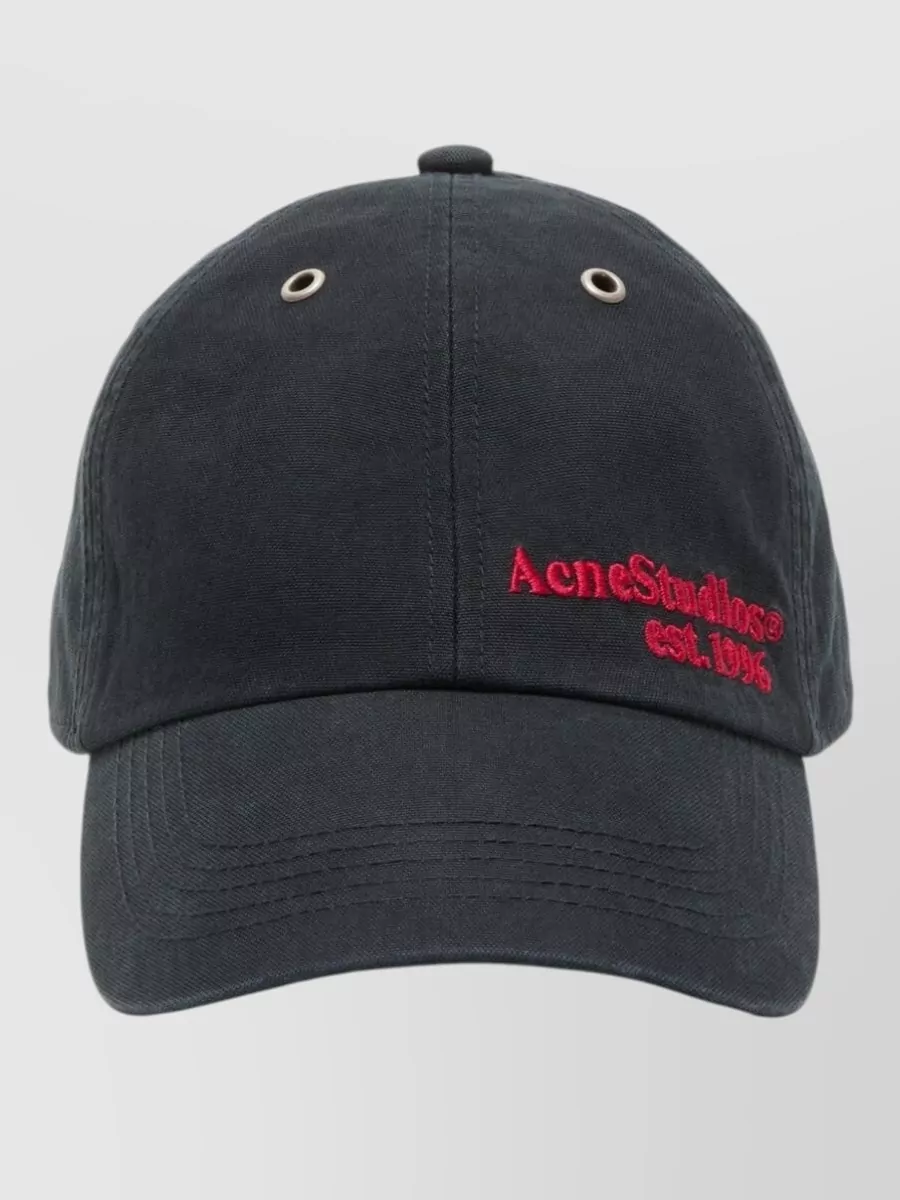 Acne Studios Cuddy Waxed Canvas Adjustable Baseball Cap In Blue