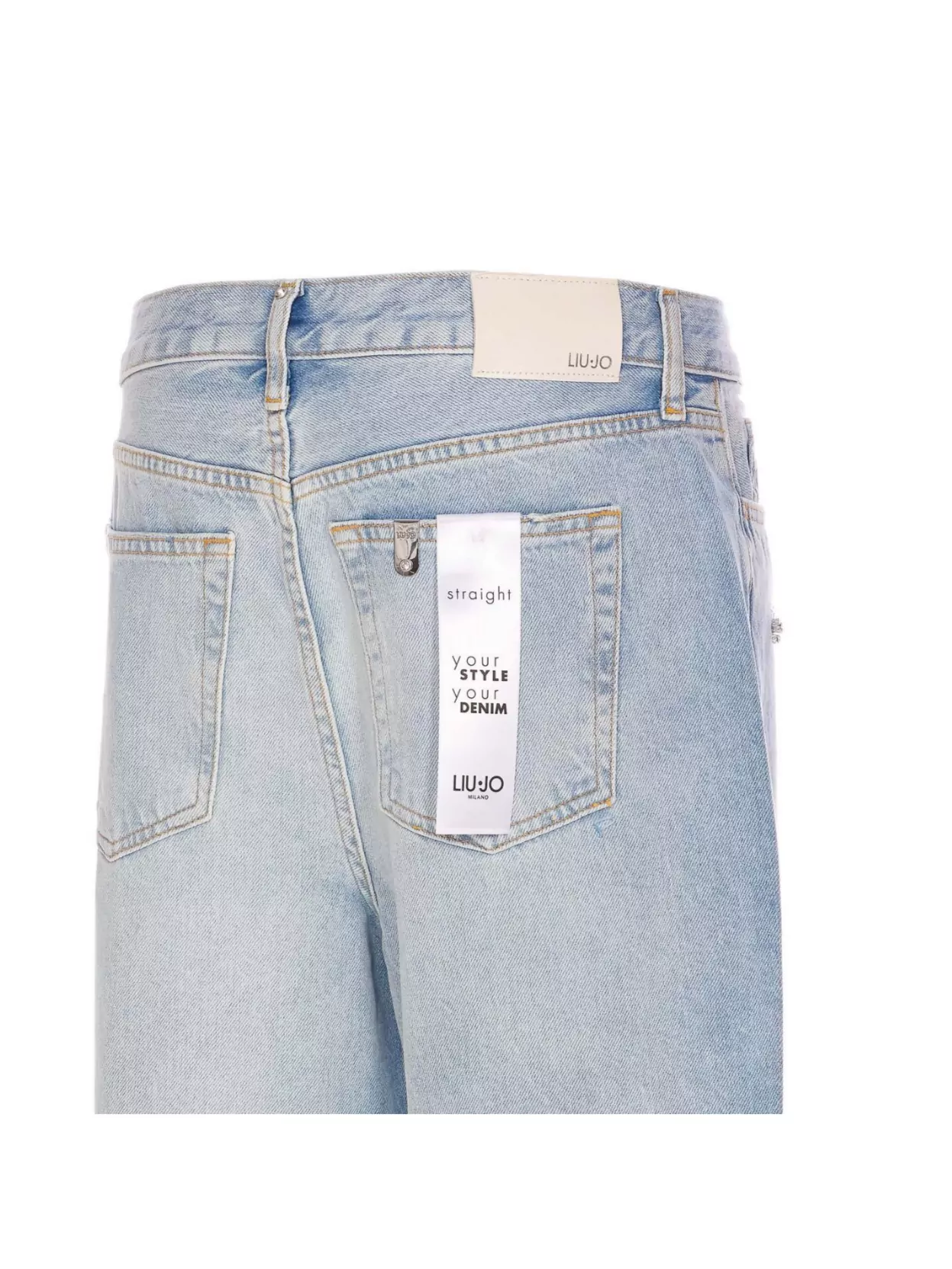 Liu Jo Crystal Embellished Distressed Denim Jeans