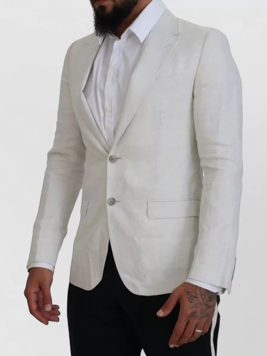 Dolce&Gabbana Linen Silk Slim-Fit Single-Breasted Blazer