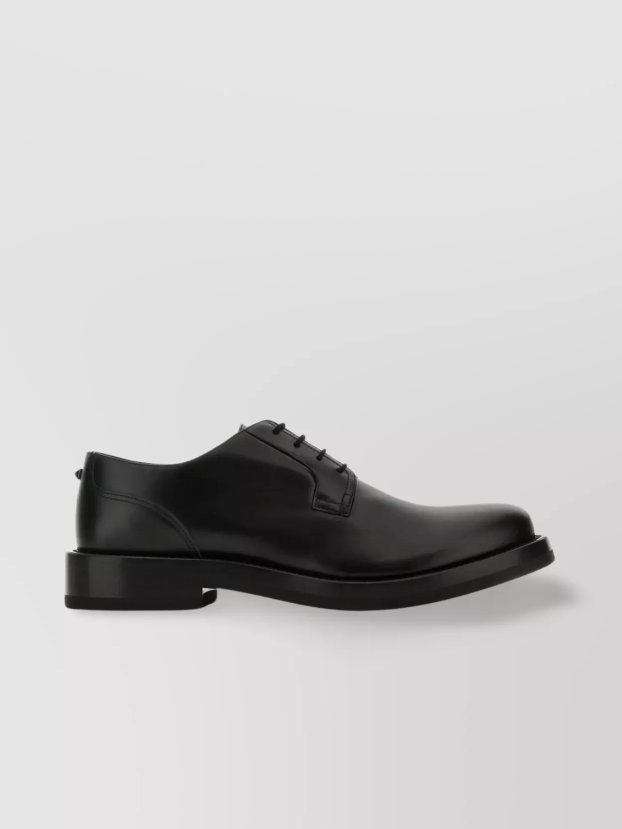 Shop Valentino Round Toe Leather Lace-up Shoes