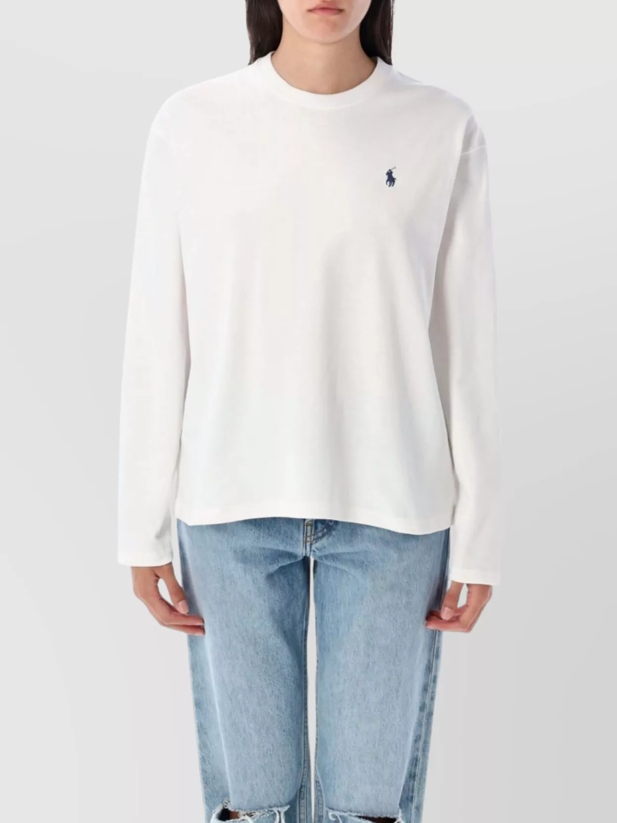 Polo Ralph Lauren Cotton Jersey Long-sleeve T-shirt With Embroidered Logo In White