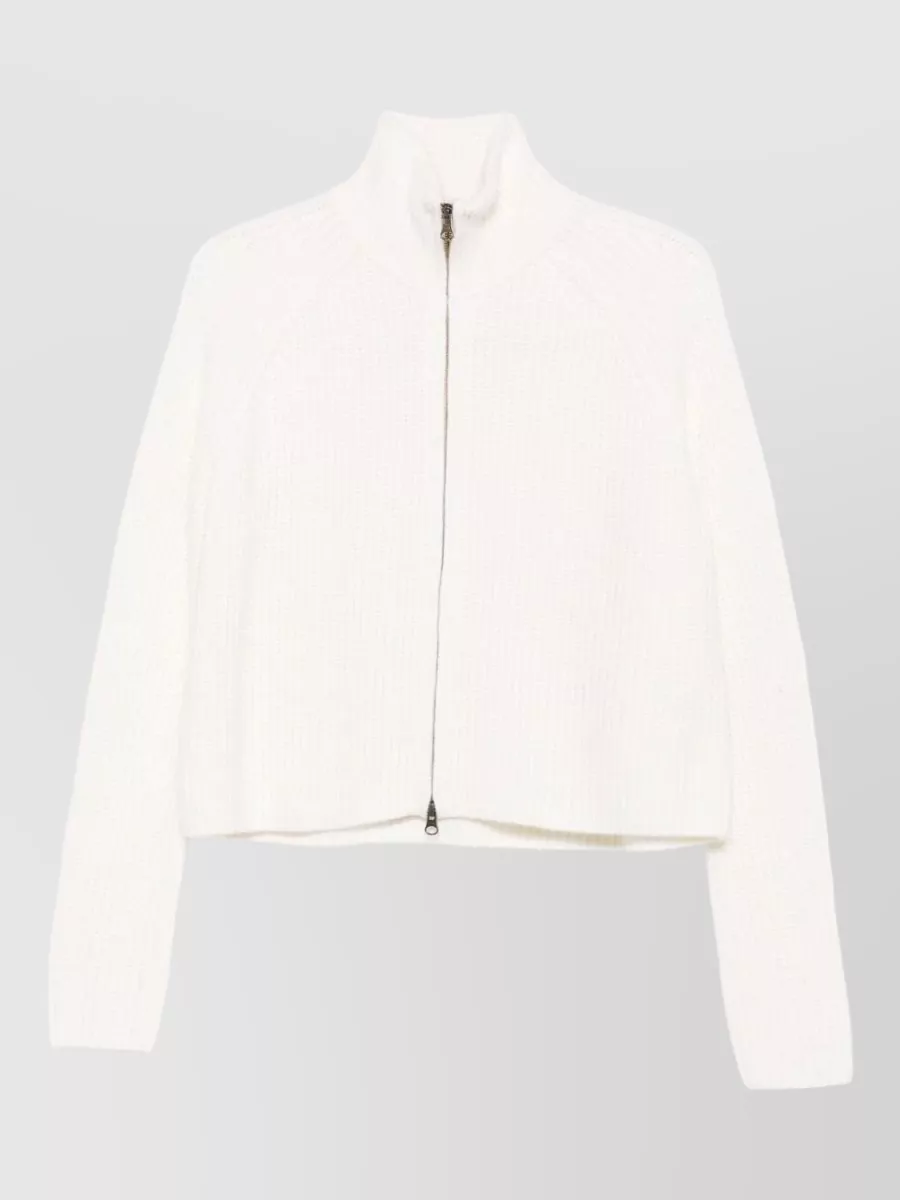 Lisa Yang cashmere ribbed high-neck zip-up cardigan