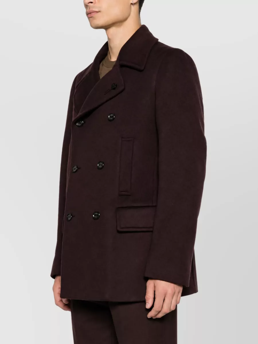 Lardini Felted Double-Breasted Peacoat