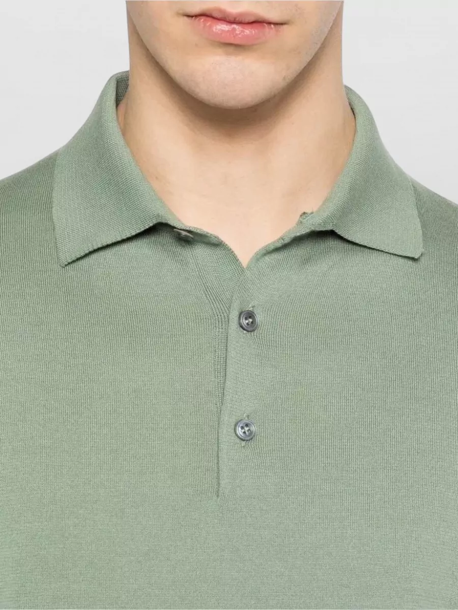 Lardini Mens Polo Shirt Short Sleeves Buttoned Collar