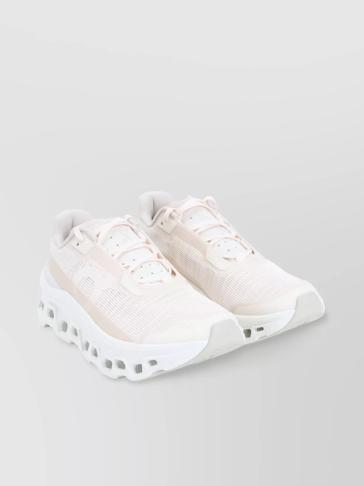 On Chunky Sole Textile Sneakers With Cut-out Design