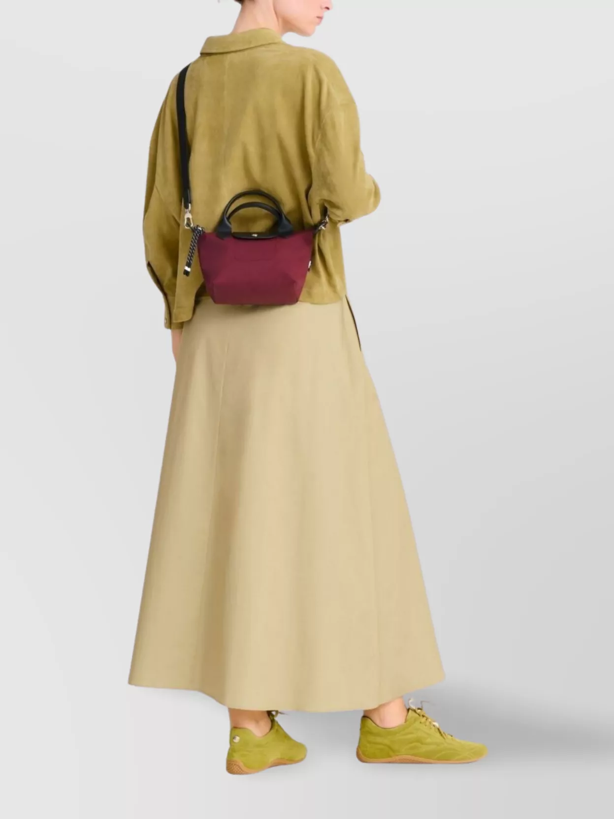 Longchamp Leather Trim Mini Cross-Body Bag