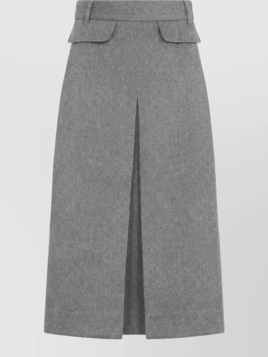 Co cashmere virgin wool high-rise midi skirt