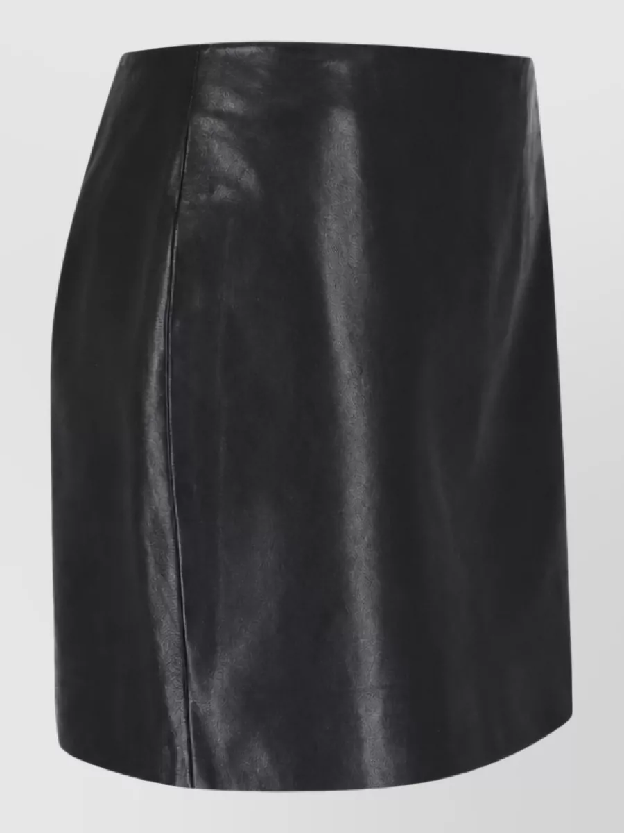 Balmain Leather Knee-Length Skirt