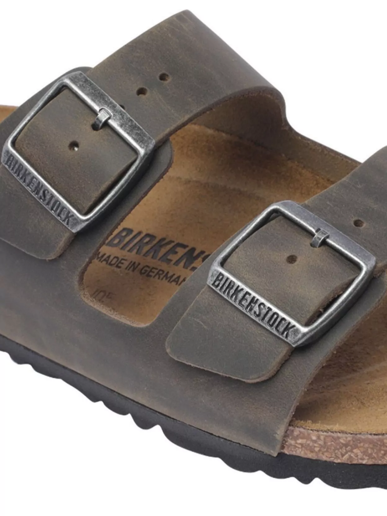 Birkenstock Leather Slip-On Sandals Buckle Detail