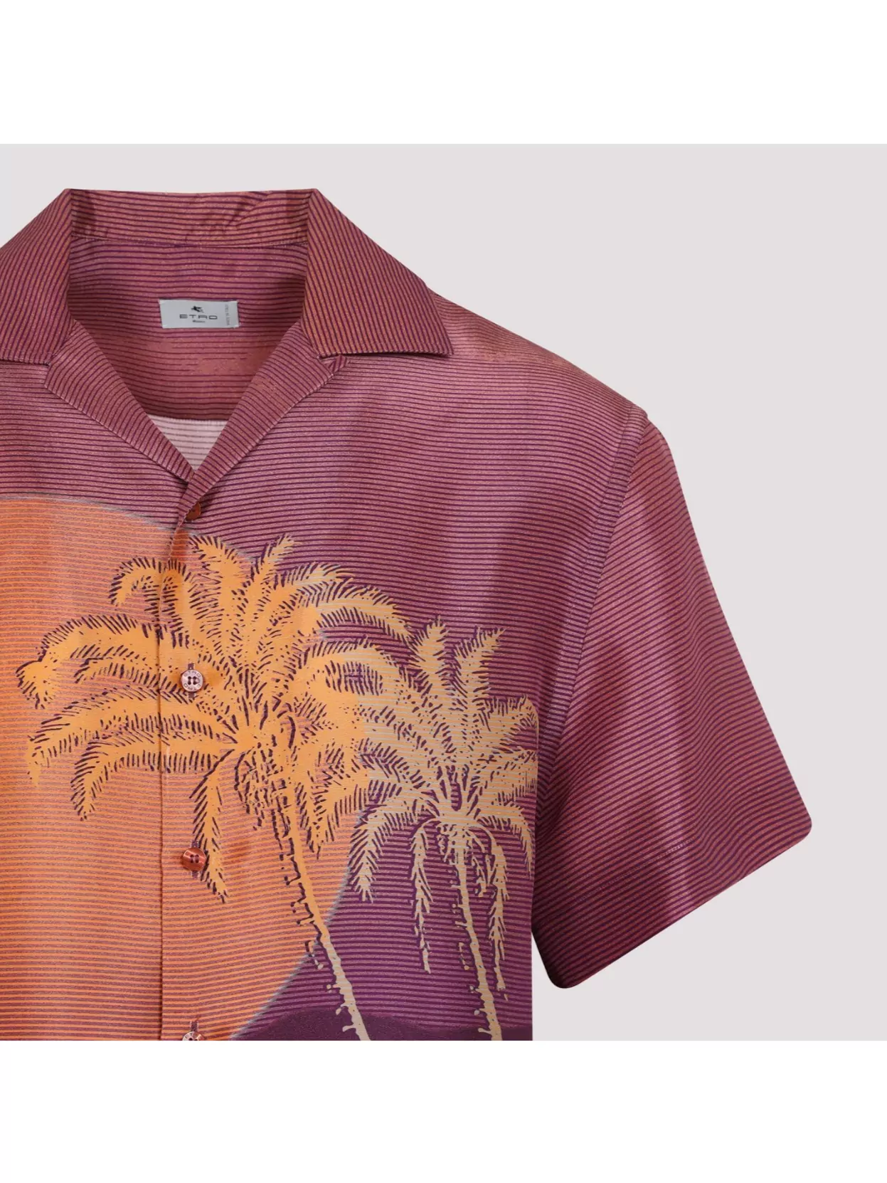 Etro Sunset Print Bowling Collar Shirt