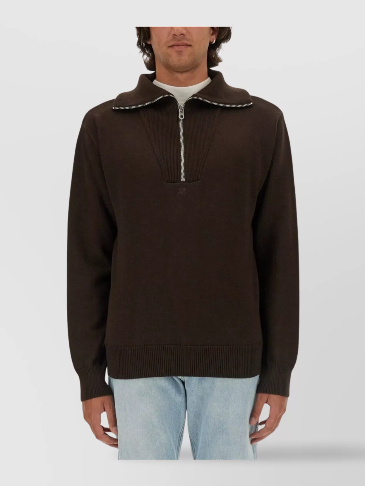 Courrèges High Collar Knit Polo