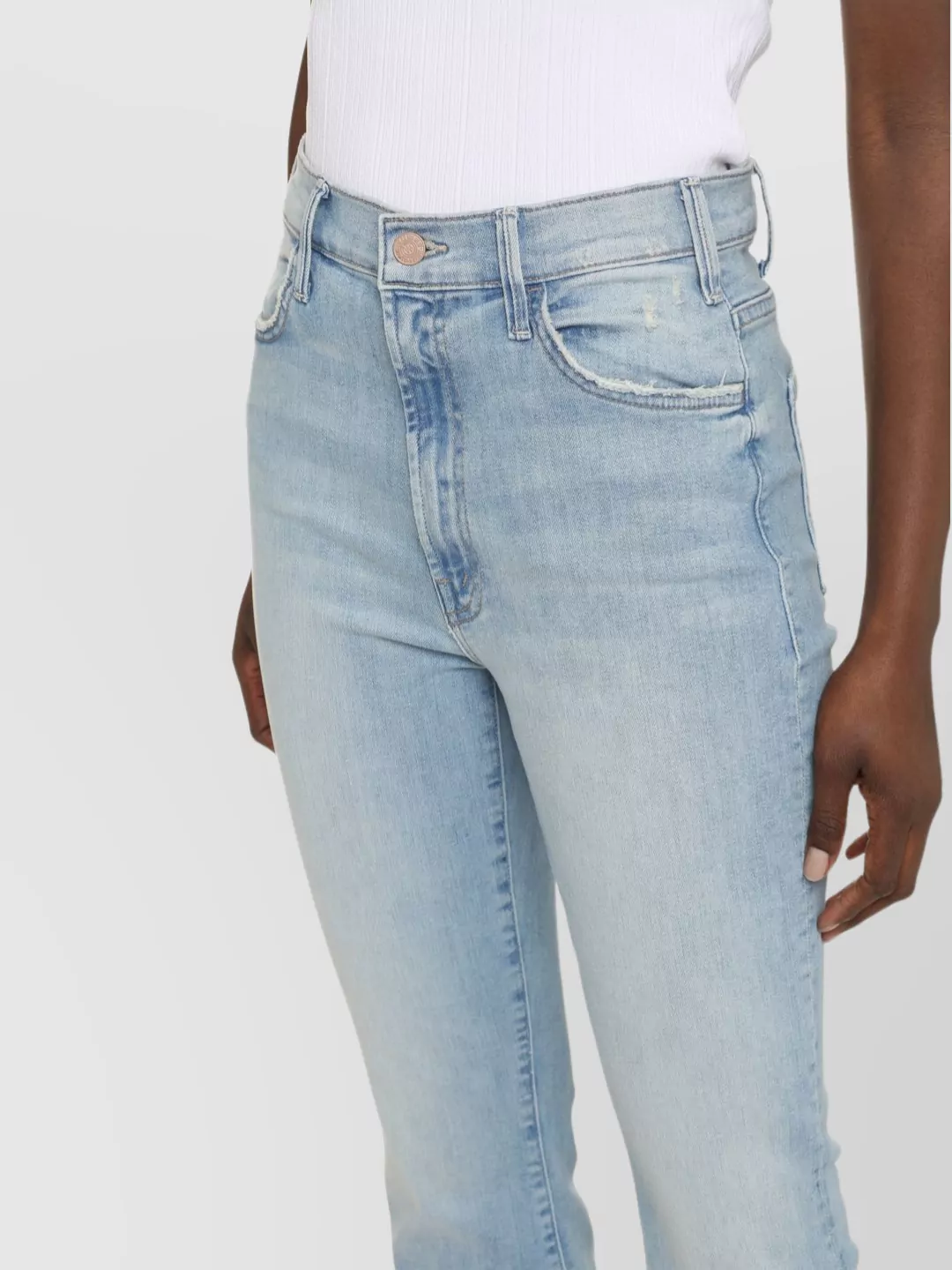 Mother The Hustler High Waist Ankle Fray Jeans