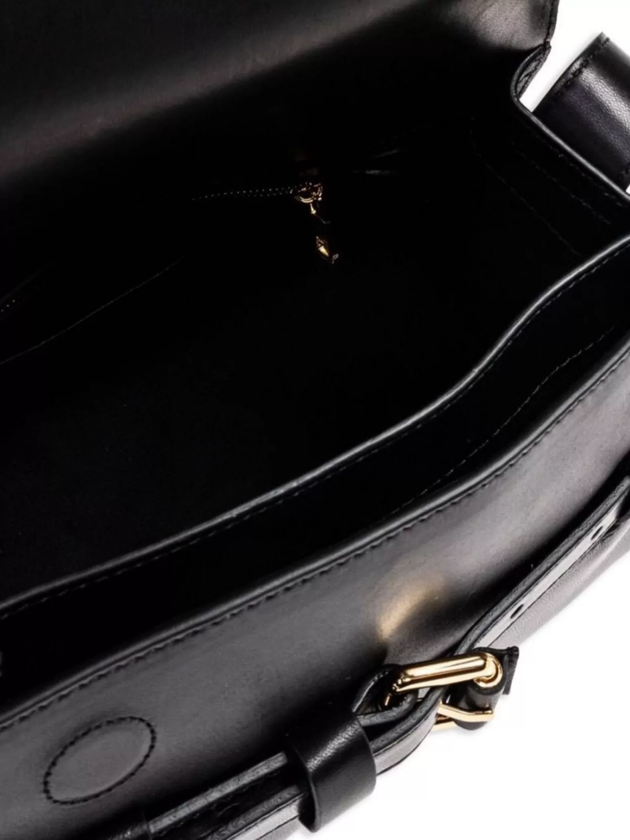 Moschino Leather Buckle Detail Shoulder Bag