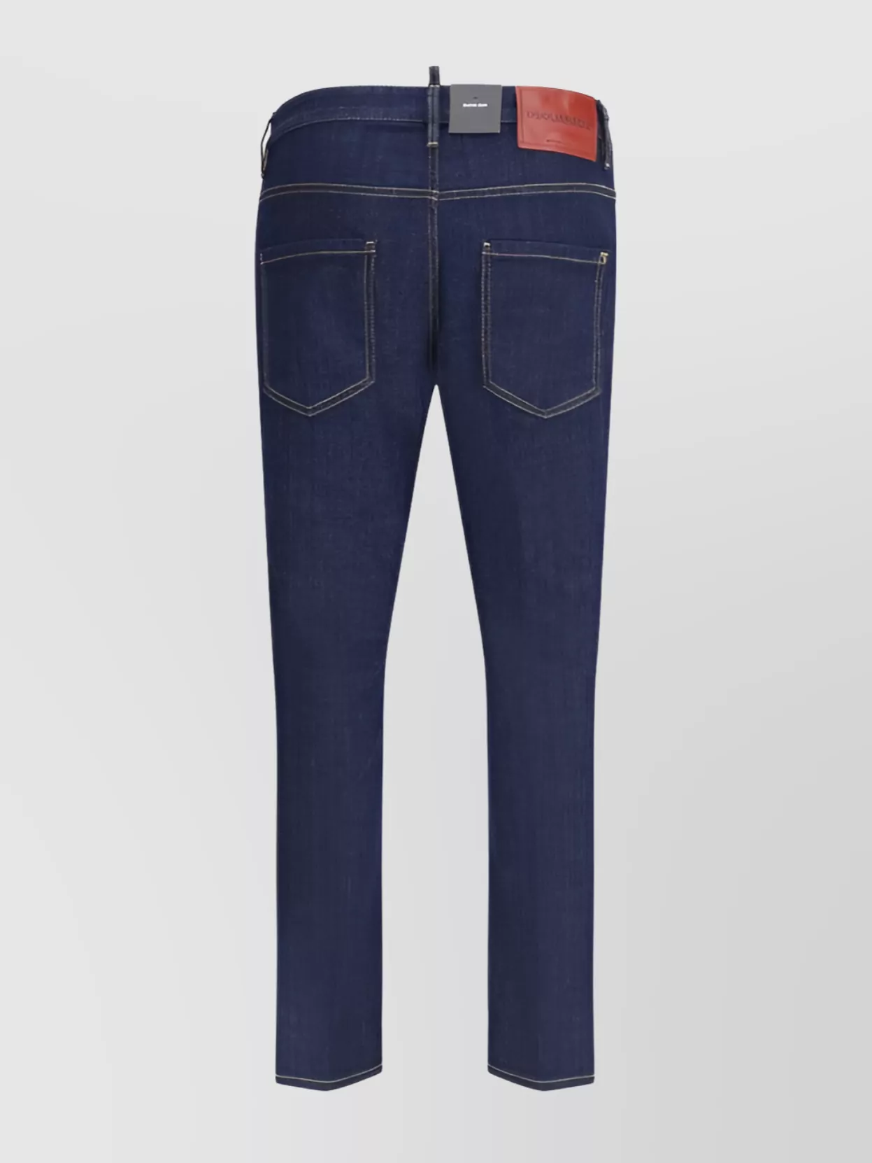 Dsquared2 Blue Jeans With Belt Loops And Logo Patch On The Rear In Denim Man In Blue