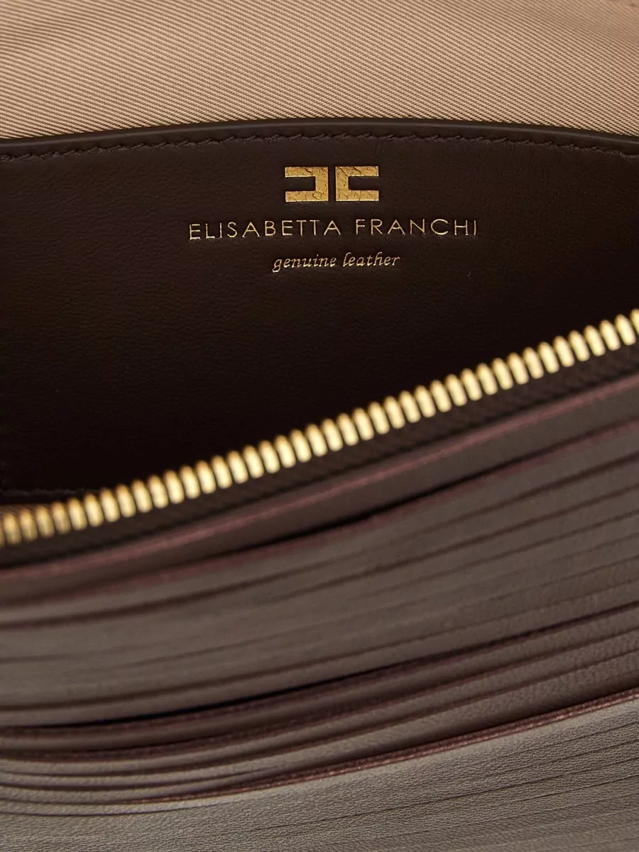 Elisabetta Franchi Leather Fringed Clutch Bag