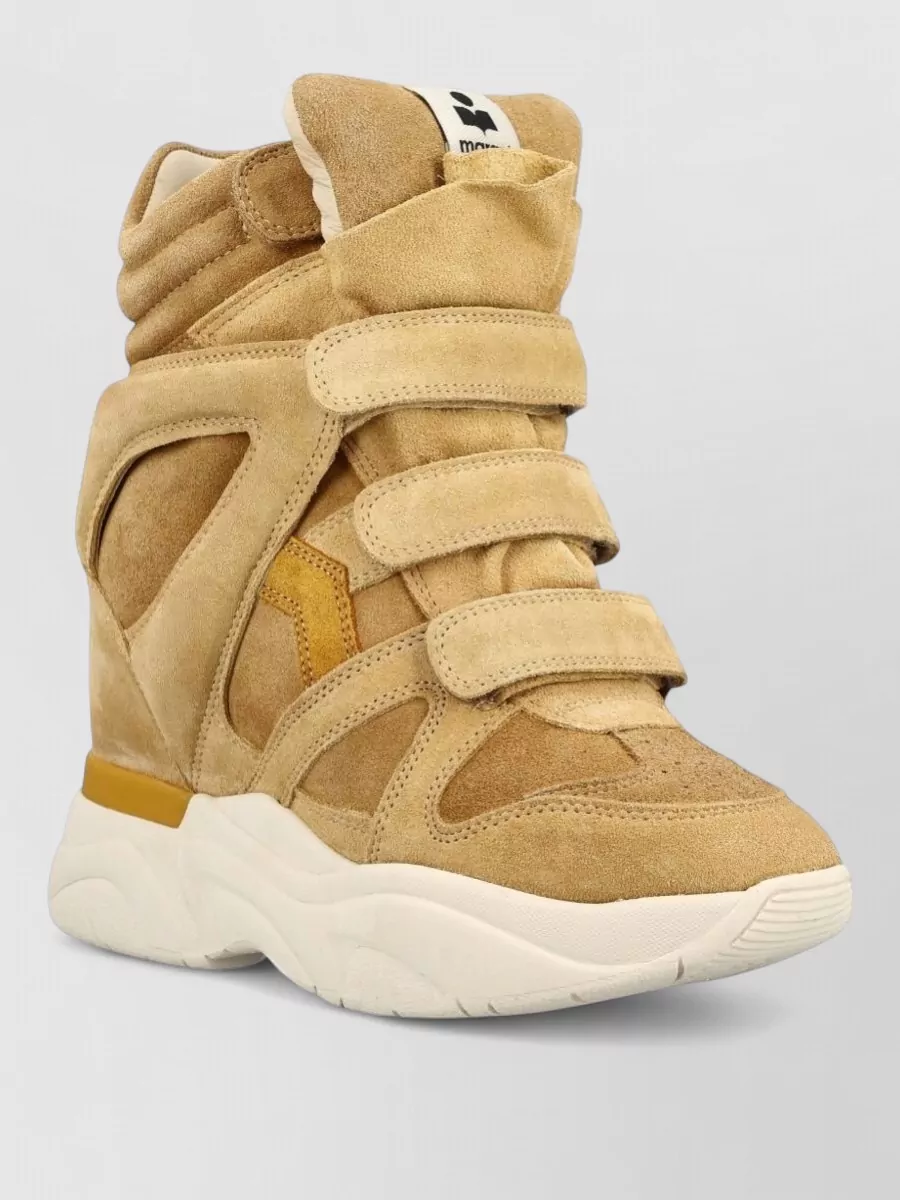 Isabel Marant Leather Cutout Paneled Hi-Top Sneakers