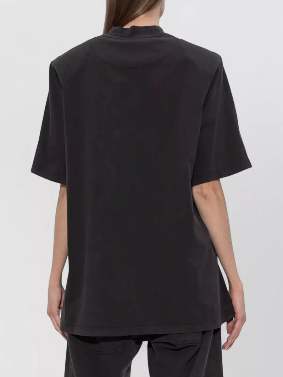 The Attico Oversized Turtleneck Ribbed Neckline Short Sleeves Top