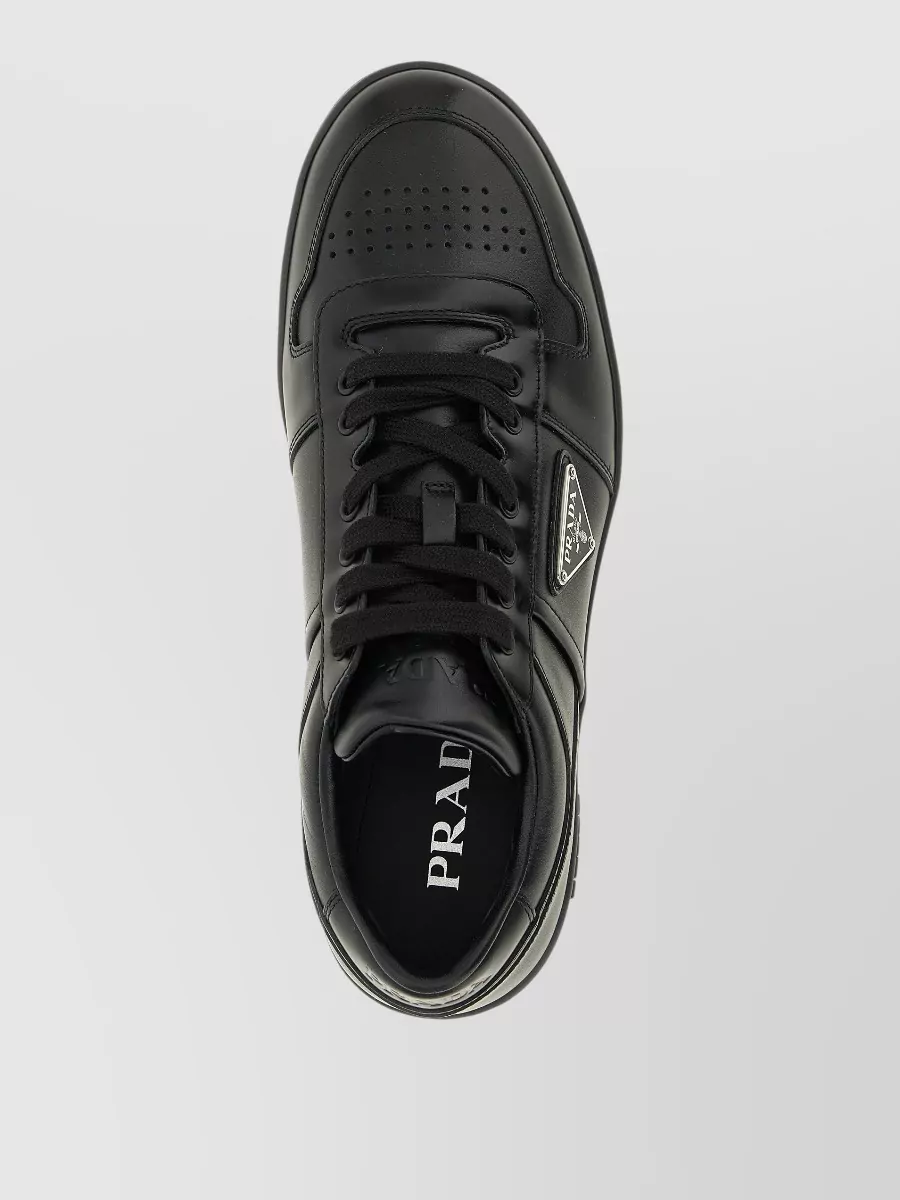 Prada Leather Downtown Low-Top Sneakers