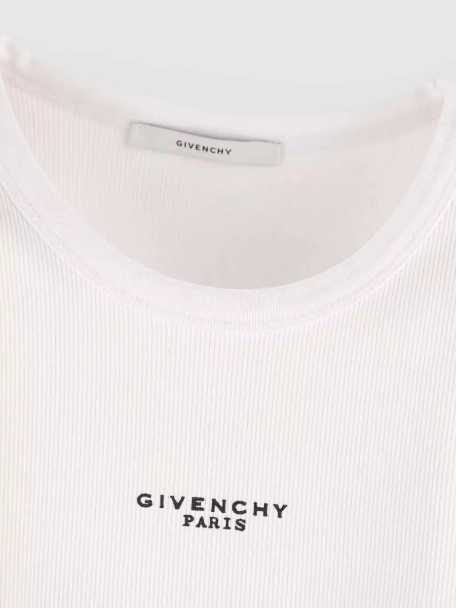 Givenchy Ribbed Knit Stretch Tank Crew Neck