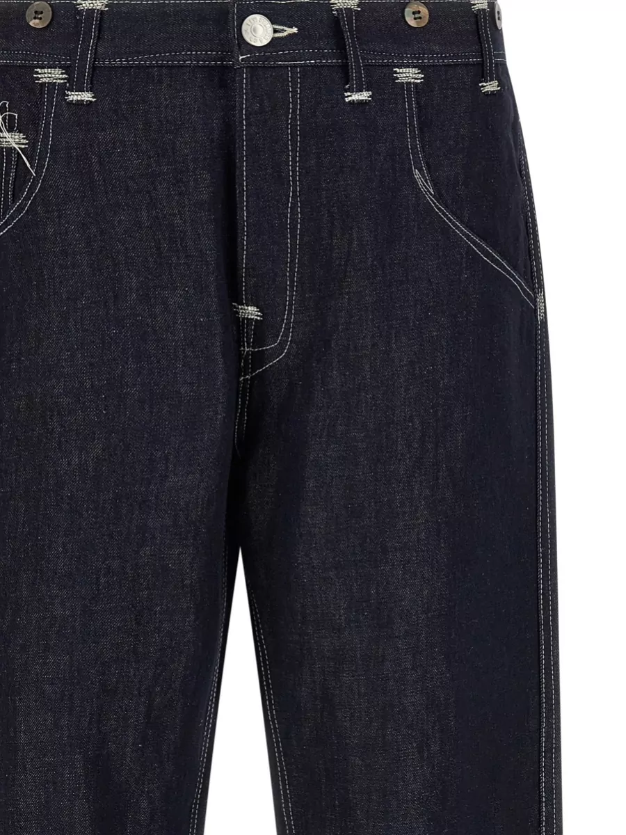 Junya Watanabe Denim Wide-Leg Straight-Leg Jeans