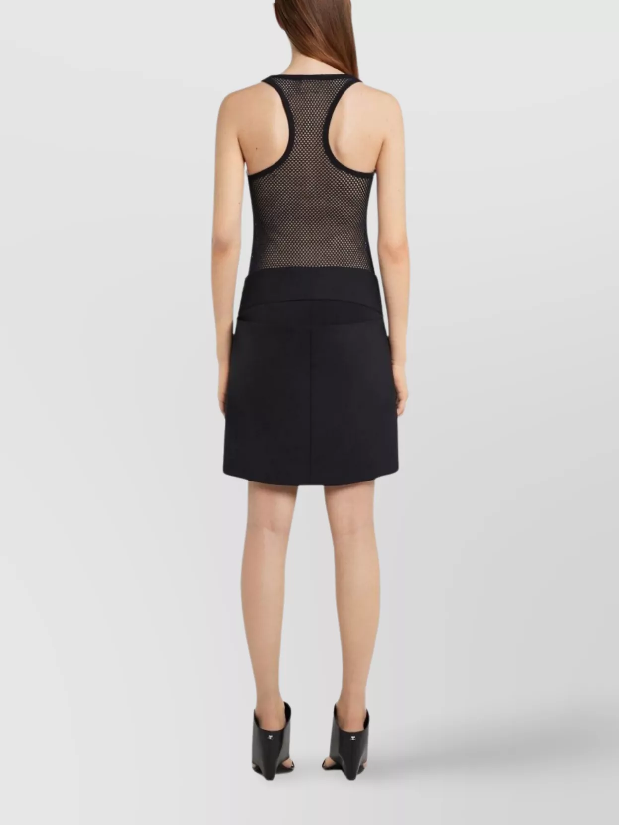 Shop Courrèges Mesh Racerback Scoop Neck Stretch Tank