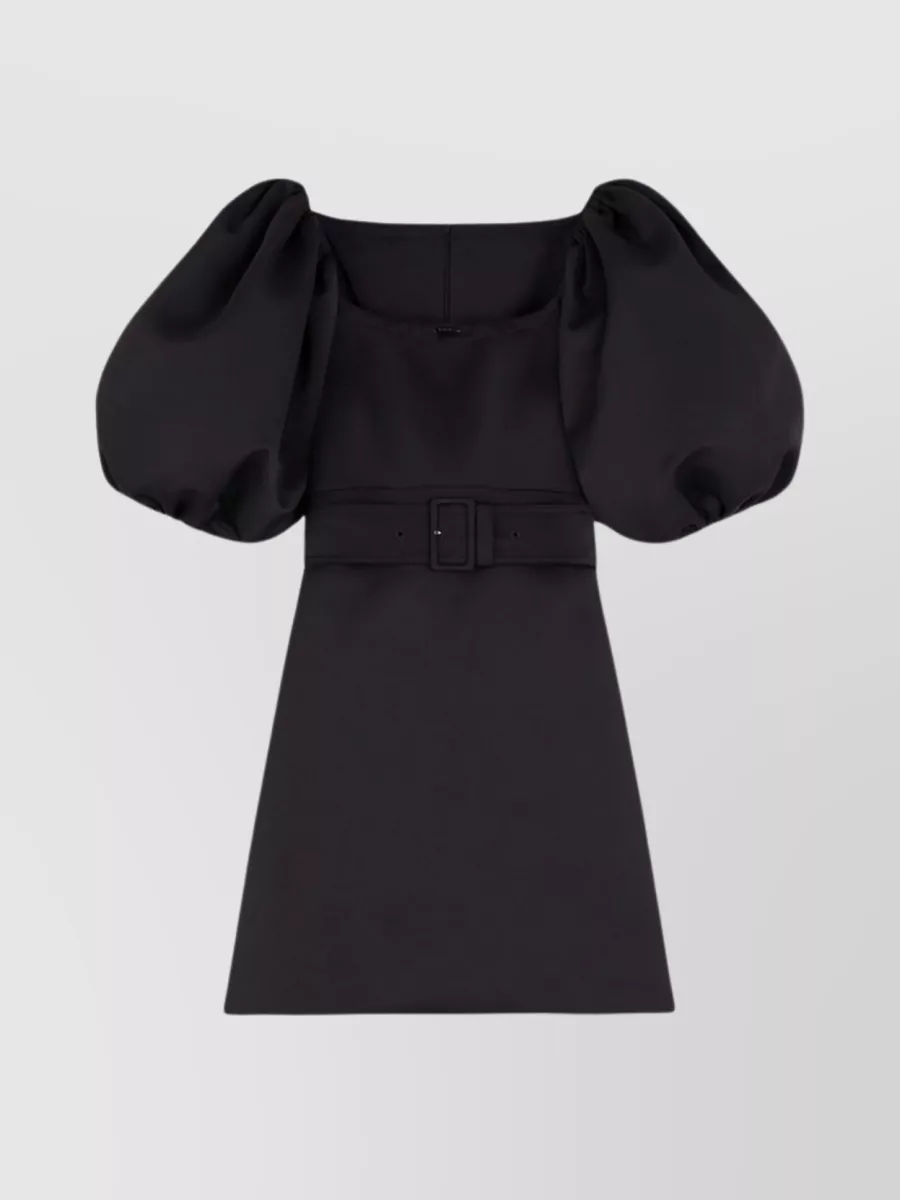 Shop Patou Bardot Mini Dress With Puff Sleeves And Neckline In Purple