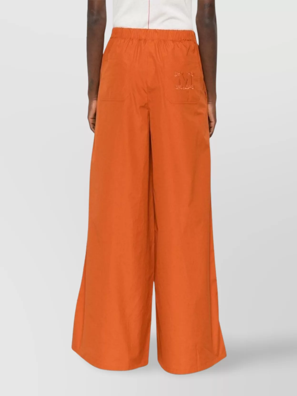 Max Mara High-Rise Cotton Poplin Wide-Leg Trousers