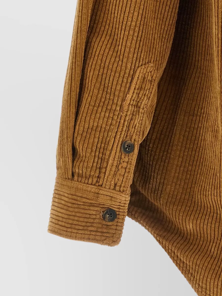 Isabel Marant Corduroy Asymmetric Long-Sleeve Overshirt