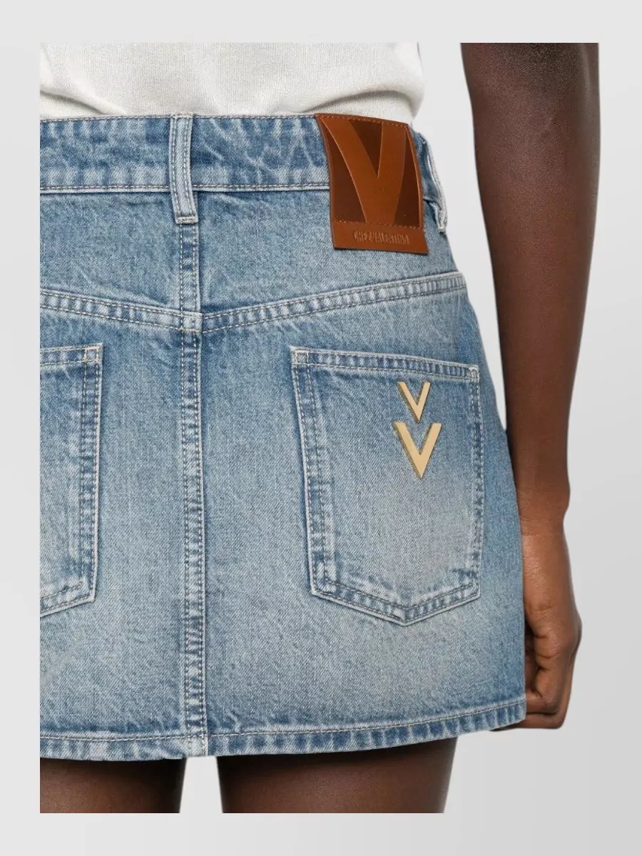 Valentino Garavani Denim High-Rise Skort