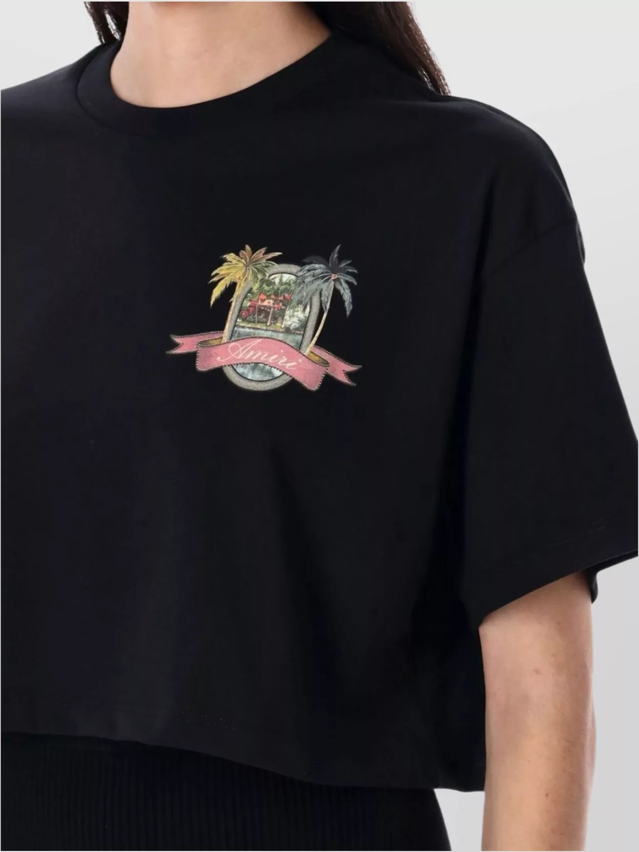 Amiri Paradise Graphic Crop T-Shirt