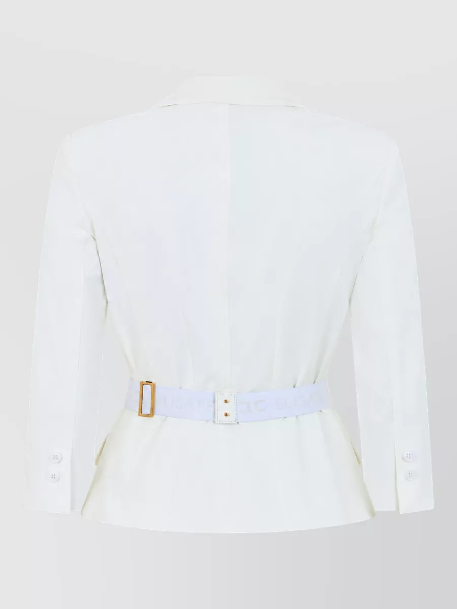 Elisabetta Franchi Double-Breasted Cropped Suit Jacket