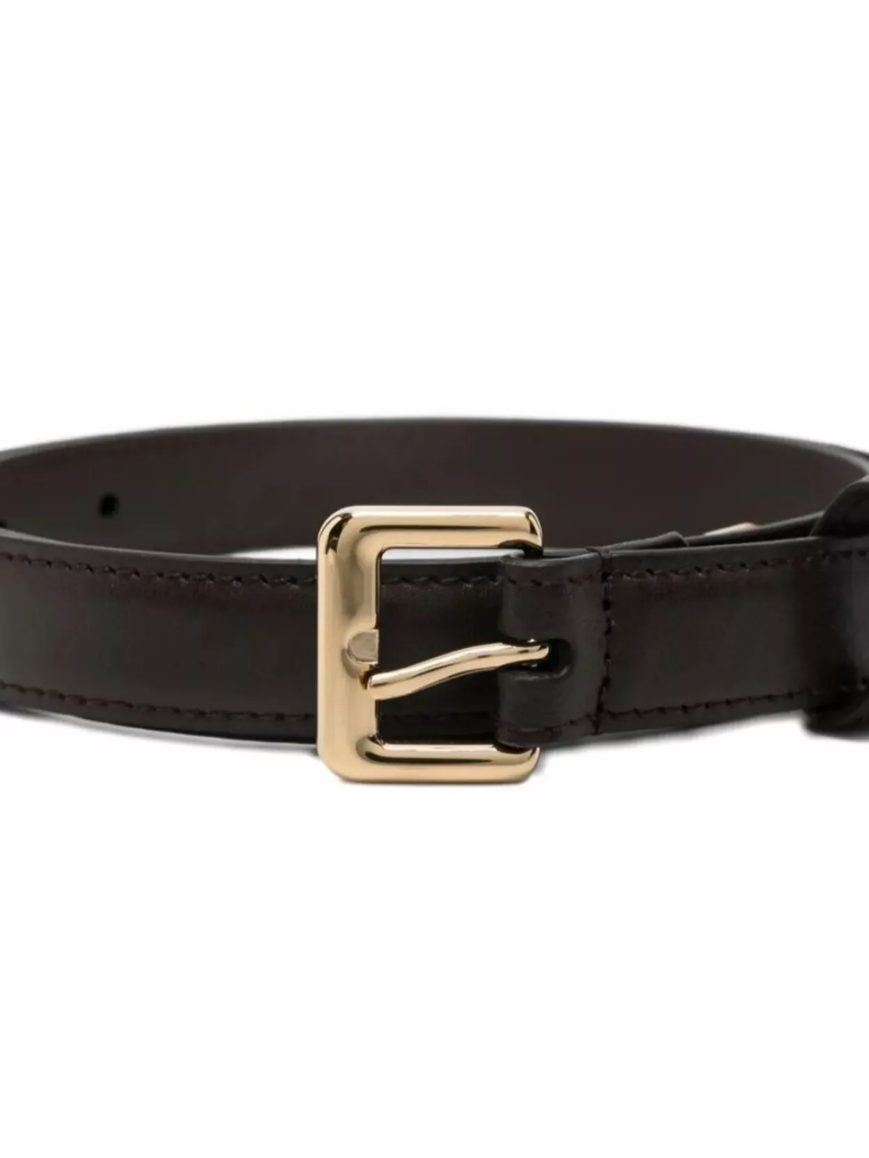 Fendi Slim Leather Belt Metal Buckle