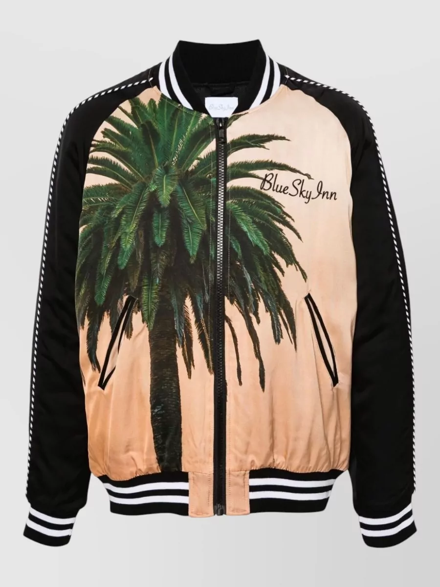 Blue Sky Inn padded graphic-print varsity bomber jacket