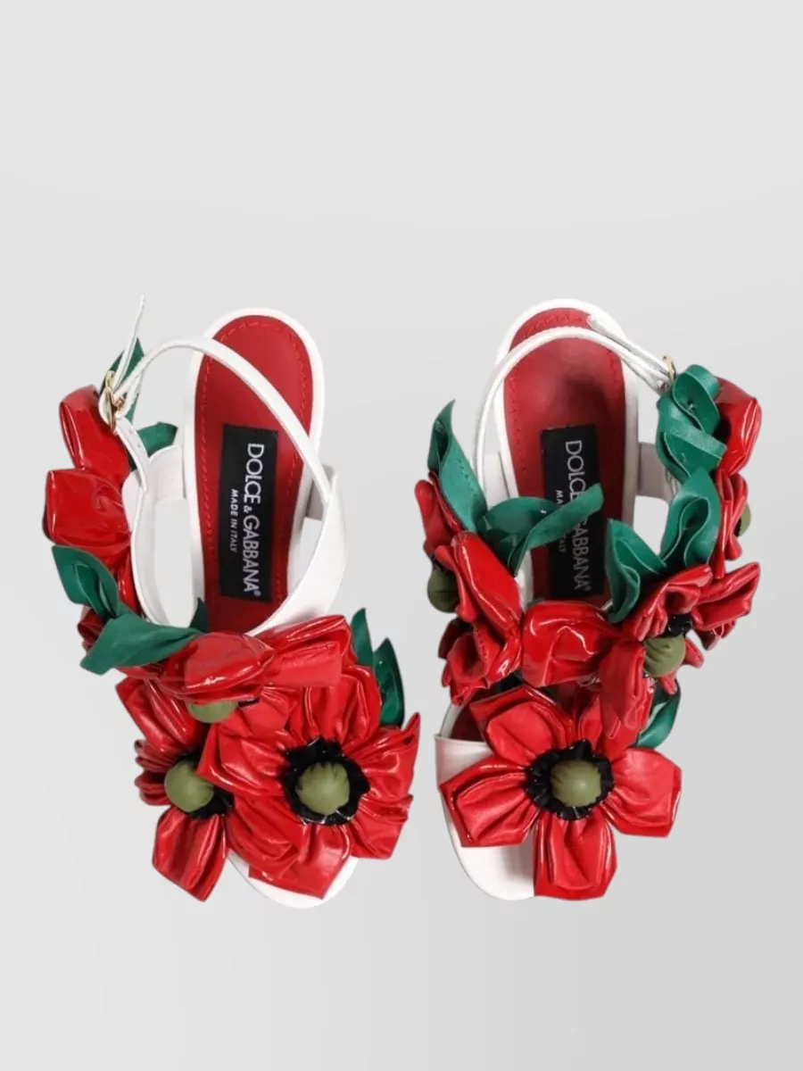 Dolce&Gabbana Leather Floral Sandals