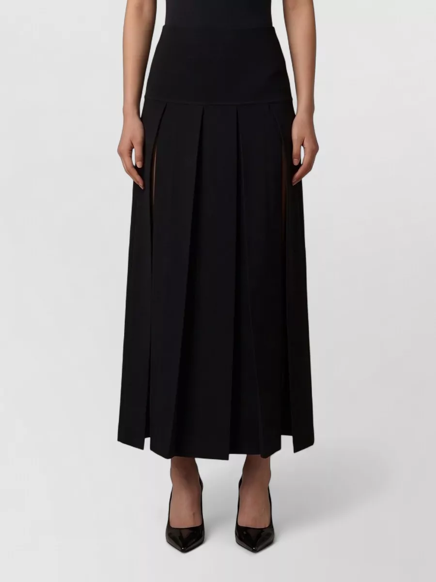 Alaïa Silk-blend pleated midi skirt