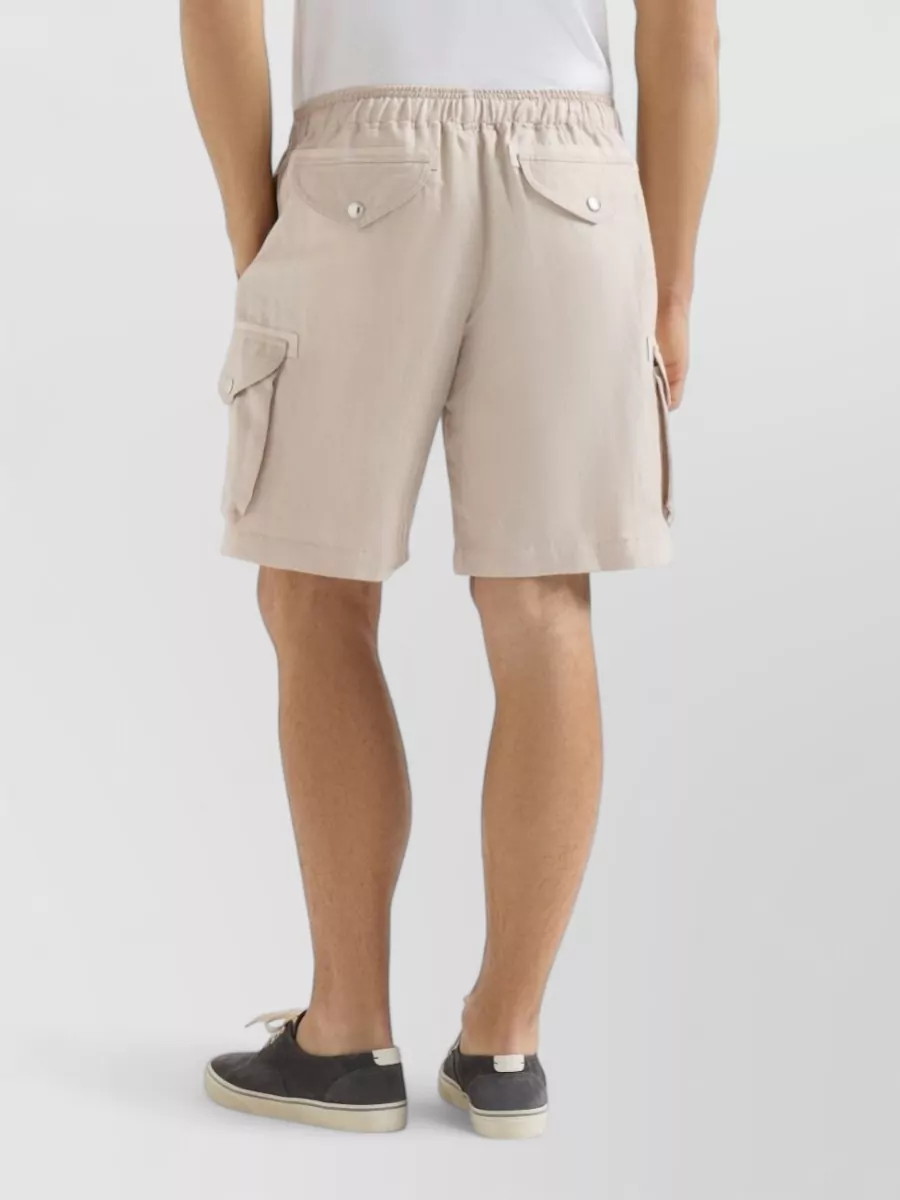 Brunello Cucinelli Linen Cotton Cargo Bermuda Shorts