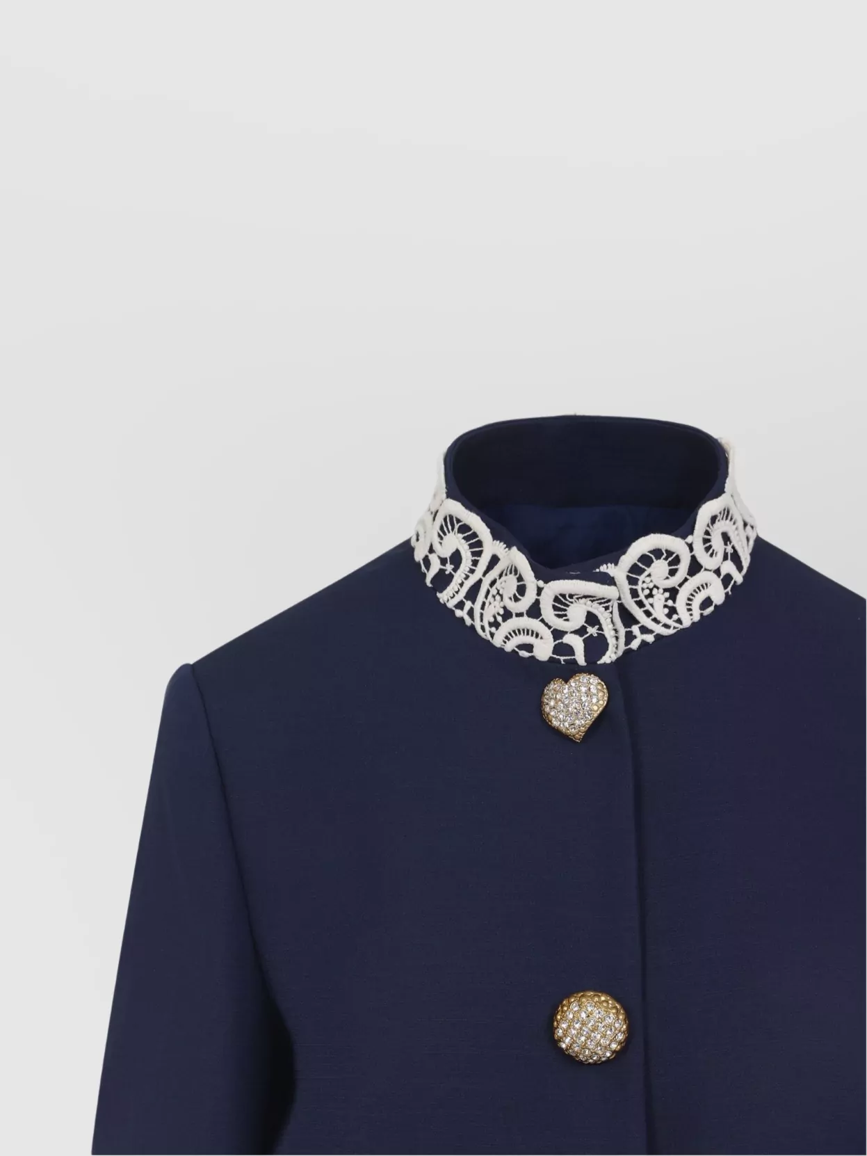 Valentino Wool And Silk Crystal Button Jacket