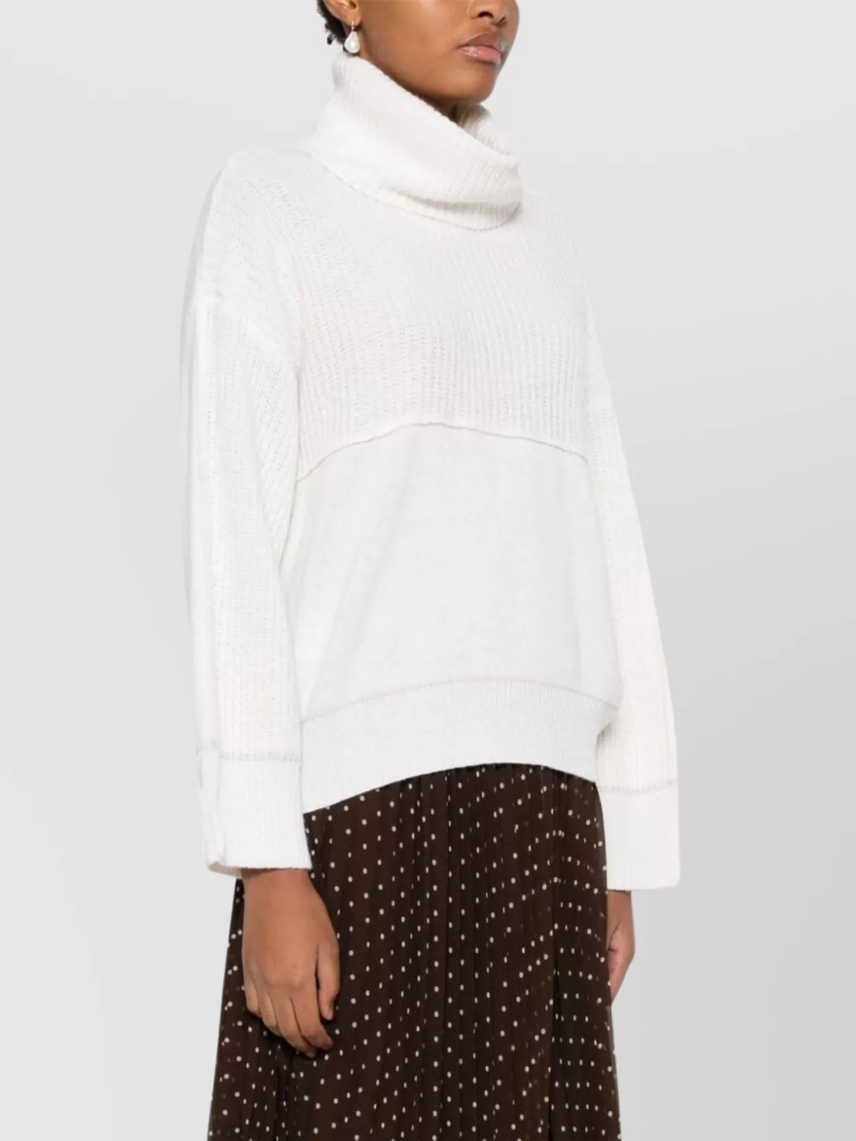 Pinko Panelled Knitwear Crewneck Ribbed Finish