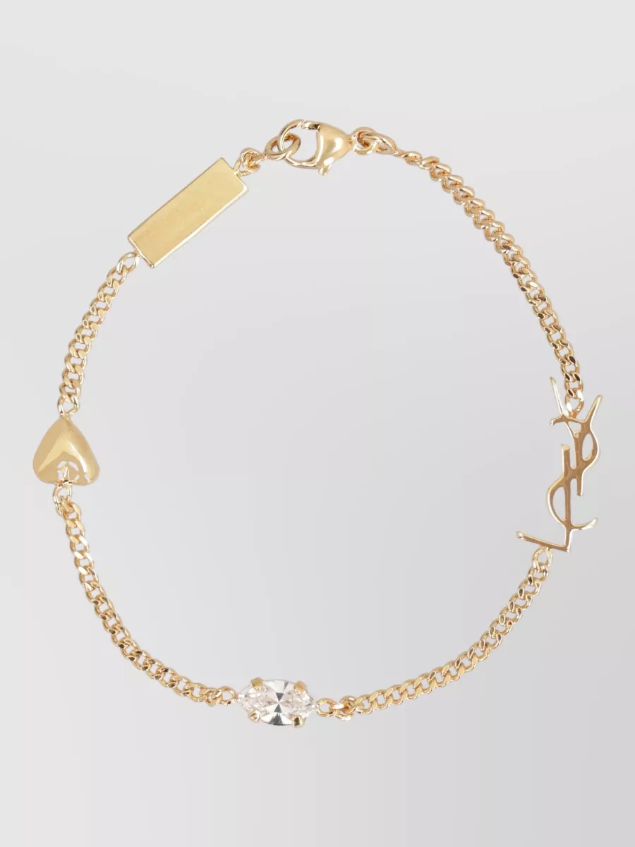 Saint Laurent Crystal-embellished charm bracelet