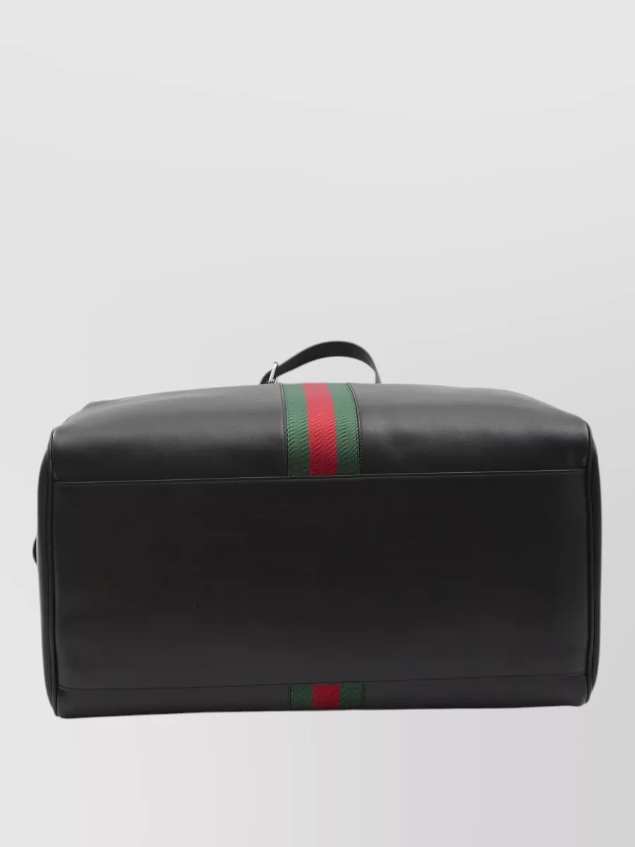 Gucci Web Trademark Medium Leather Duffle Bag