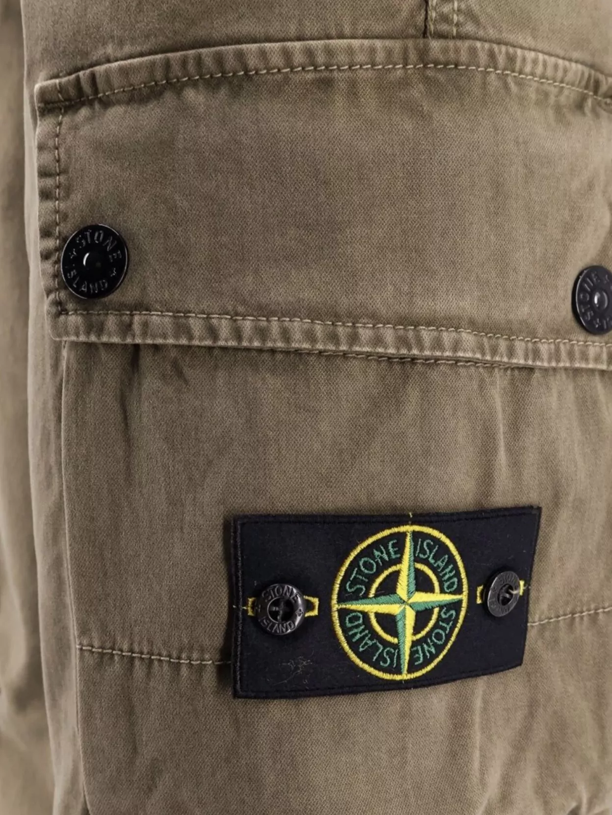 Stone Island Cotton Trousers With Belt Loops And Cargo Pockets